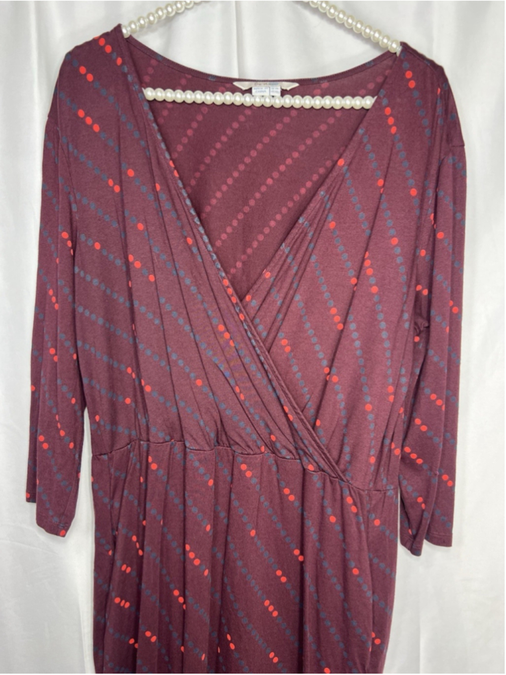 Boden Womens 10L Cressida Faux Wrap Dress 3/4 Sleeve Stretch V Neck Knee Length - Picture 3 of 11